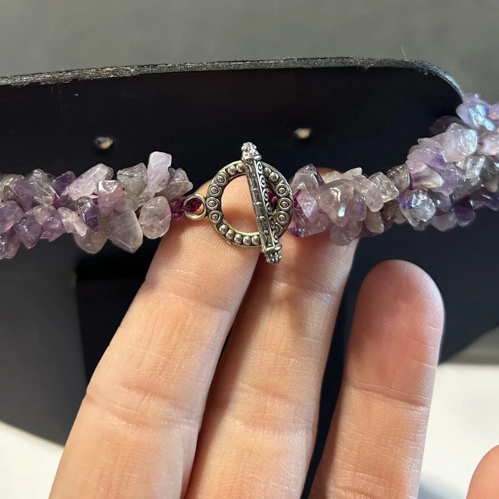 Multi Strand‎ Amethyst Chip Necklace 18